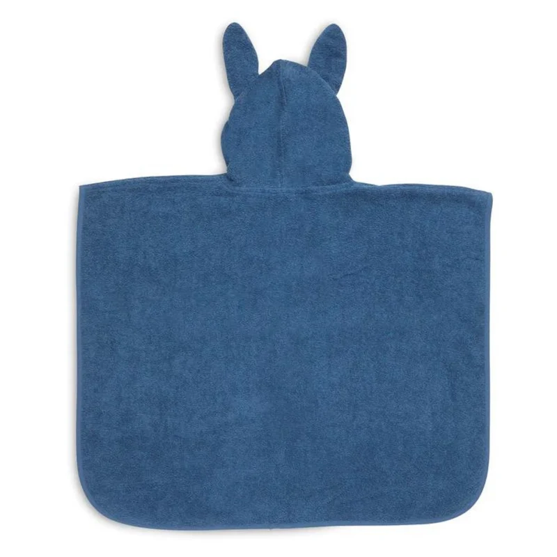 Blauer Badeponcho mit Hasenohren für Kinder, 1-4 Jahre