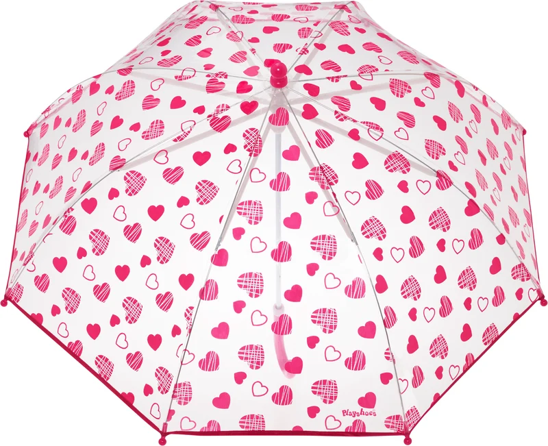 Playshoes Regenschirm Herzchen Transparent