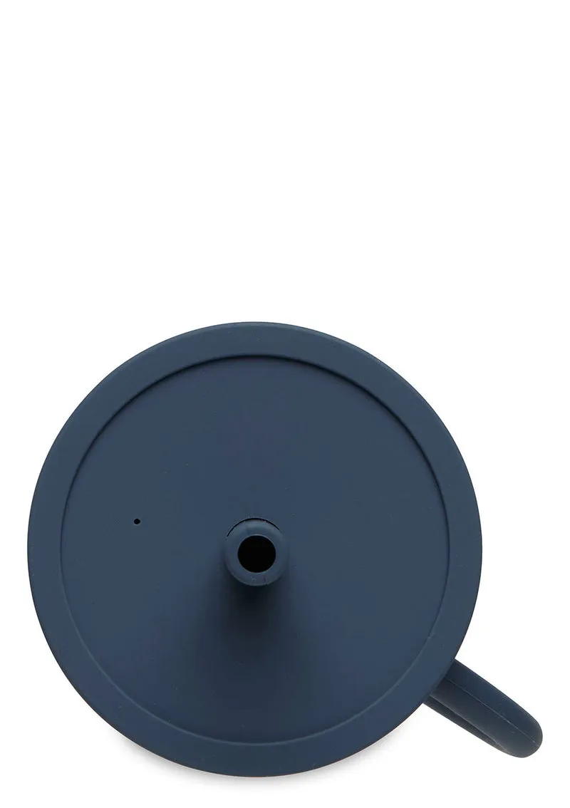 Silikon Becher mit Trinkhalm Jeans Blue