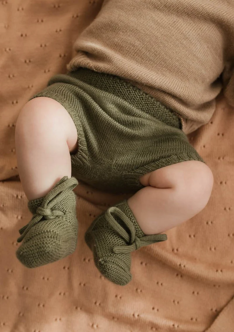 Merino Baby Booties Artichoke