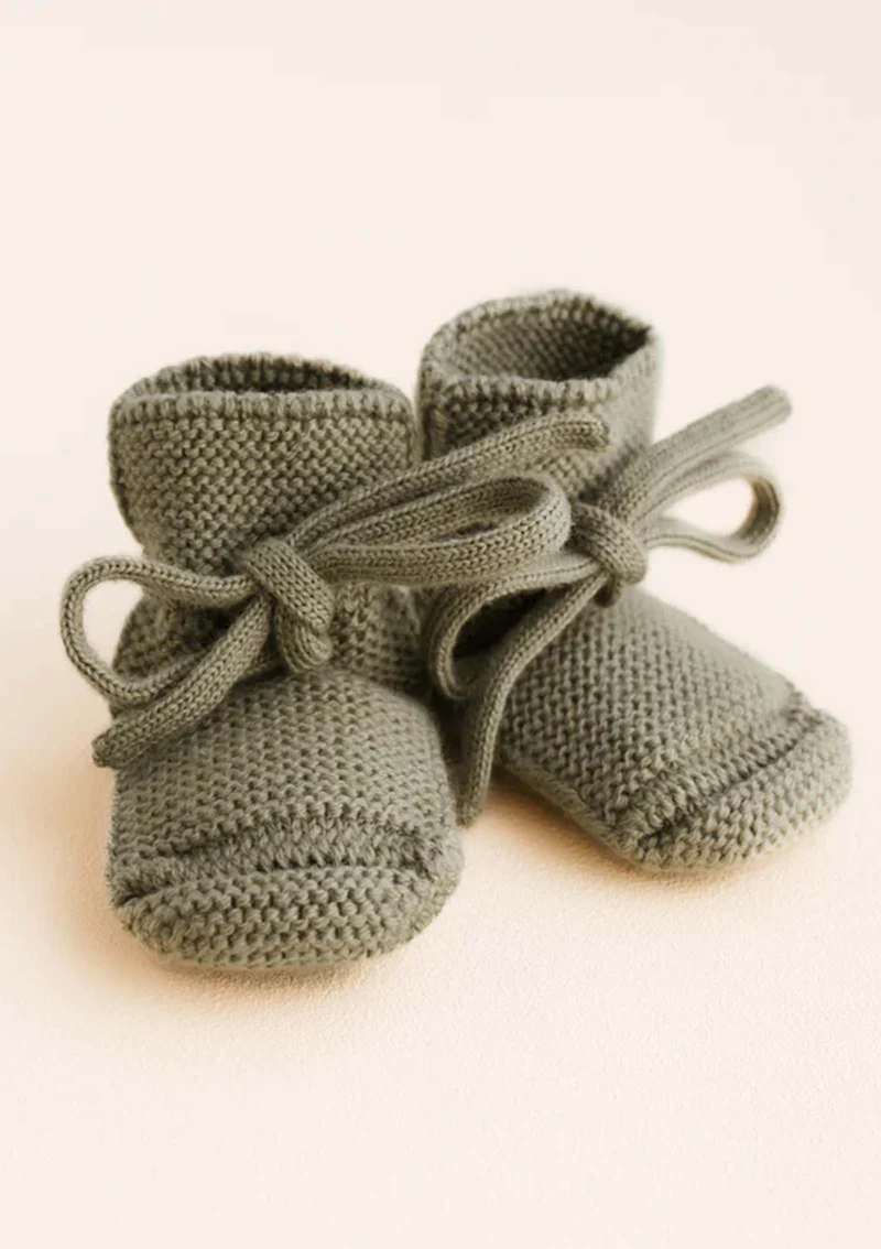 Merino Baby Booties Artichoke
