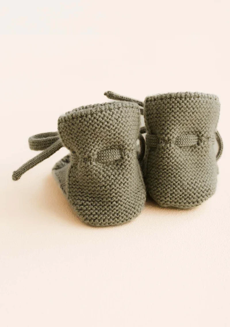 Merino Baby Booties Artichoke