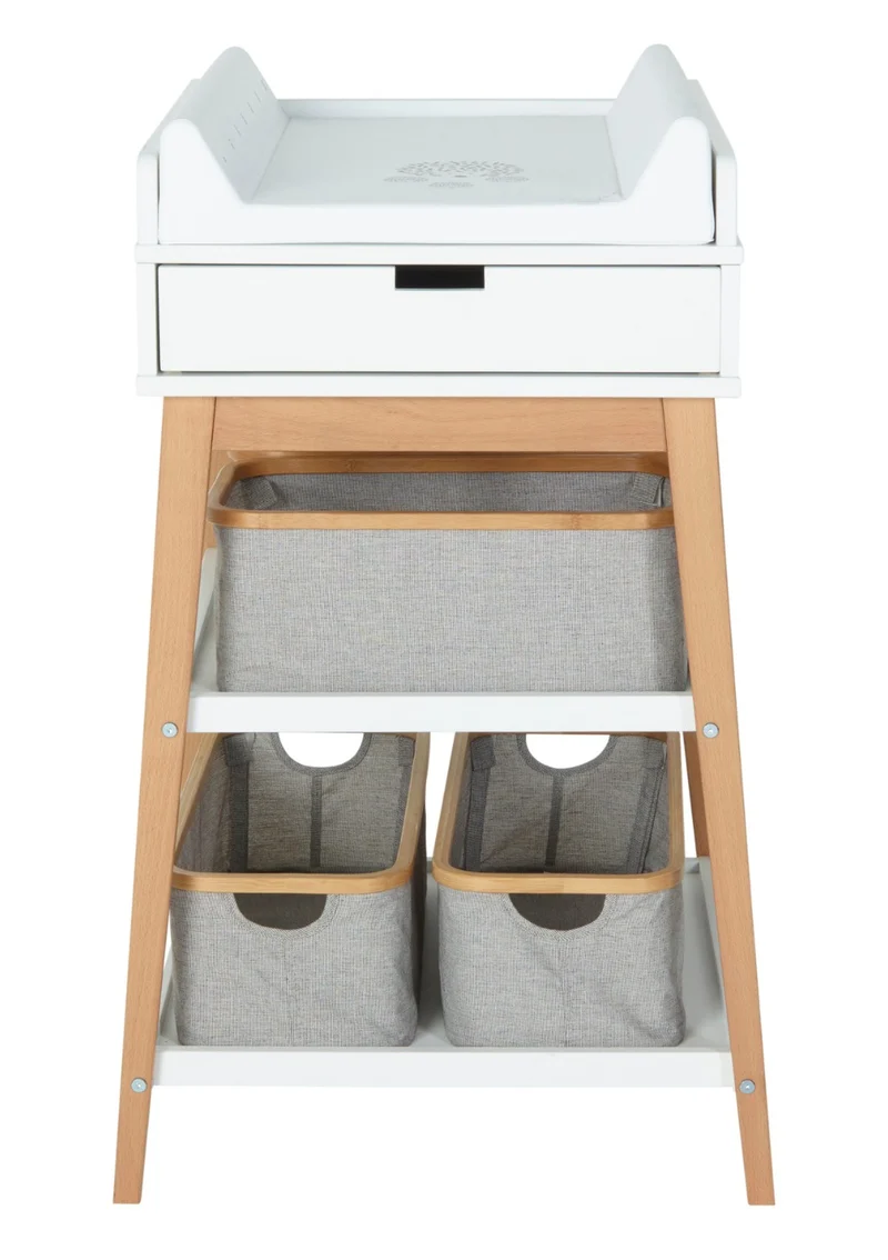 Wickeltisch 'Hip' white natural