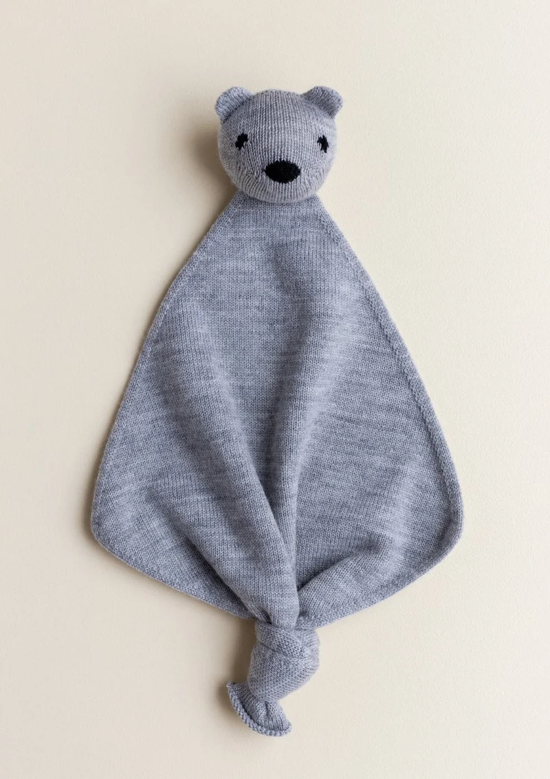 Merino Schmusetuch Teddy Tokki Grey Mélange