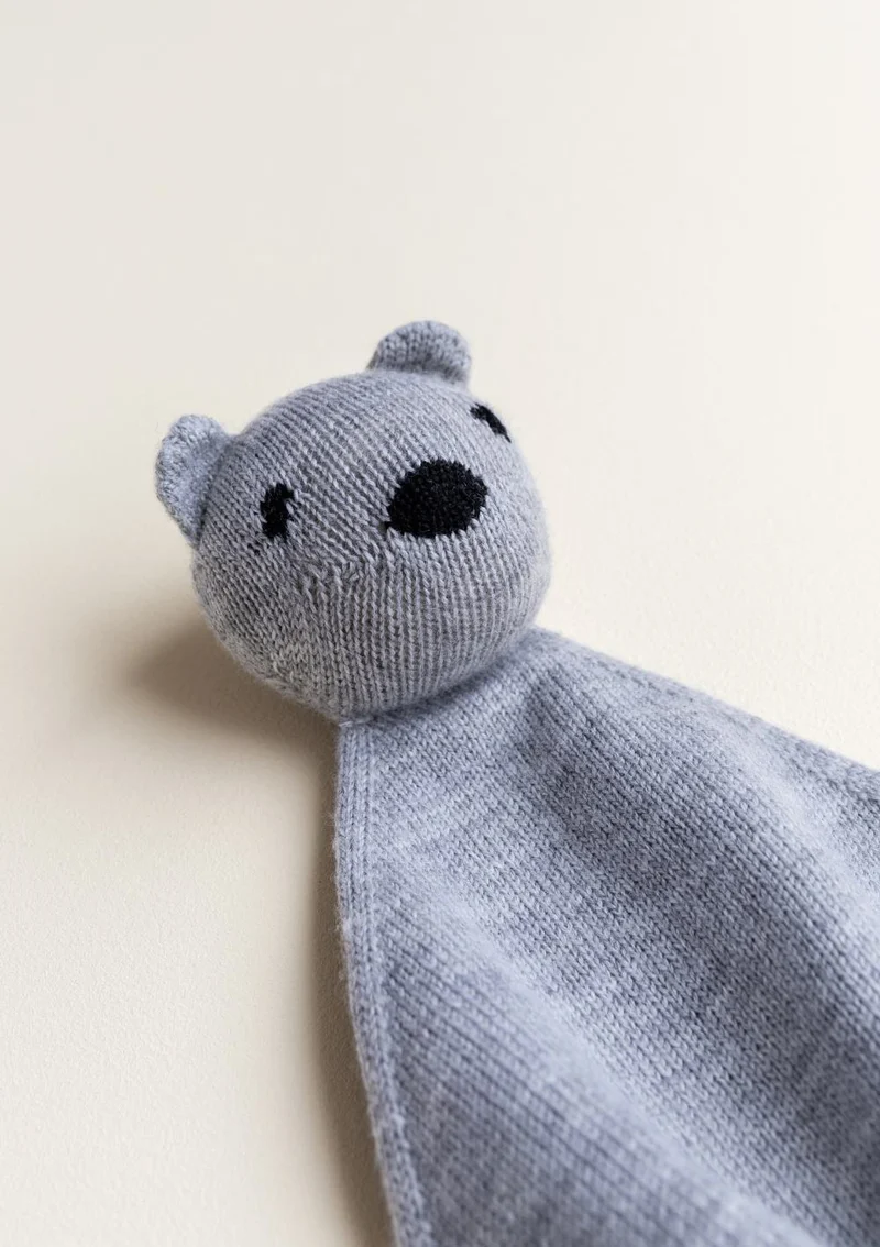 Merino Schmusetuch Teddy Tokki Grey Mélange