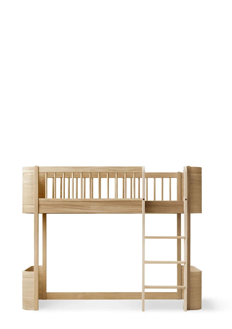 halbhohes Hochbett 'Wood Mini+' Eiche 162 x 68 cm