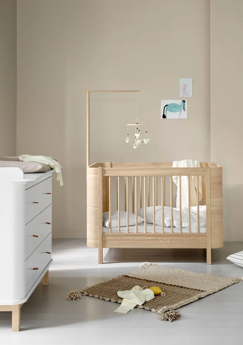 Babybett 'Wood Mini+' Eiche 122-162 x 68 cm