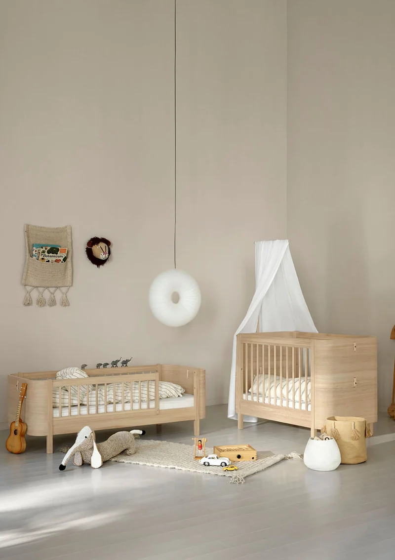 Babybett 'Wood Mini+' Eiche 122-162 x 68 cm