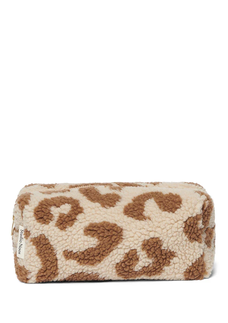 Kulturtasche 'Teddy Pouch' Leopard Ecru