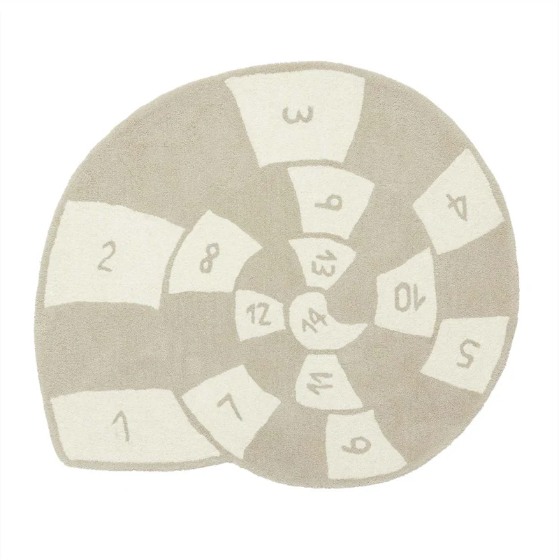 Oyoy Nautilus Hüpfspiel-Teppich – Neuwertig (Last Season) | Wolle/Baumwolle | L112 x W100 cm