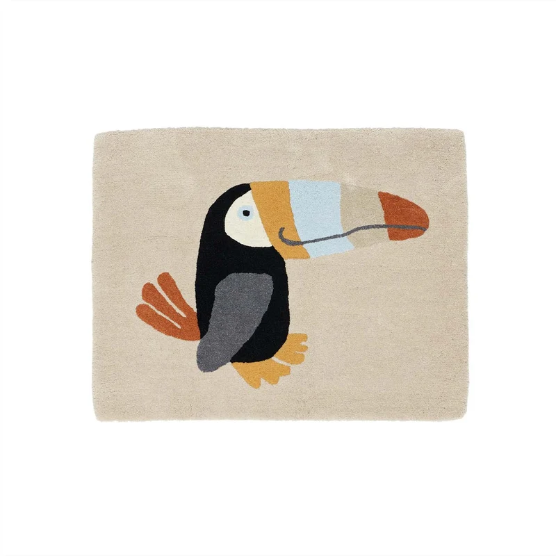 Oyoy Toucan Teppich Wolle/Baumwolle 70cm x T 2cm x H 90cm