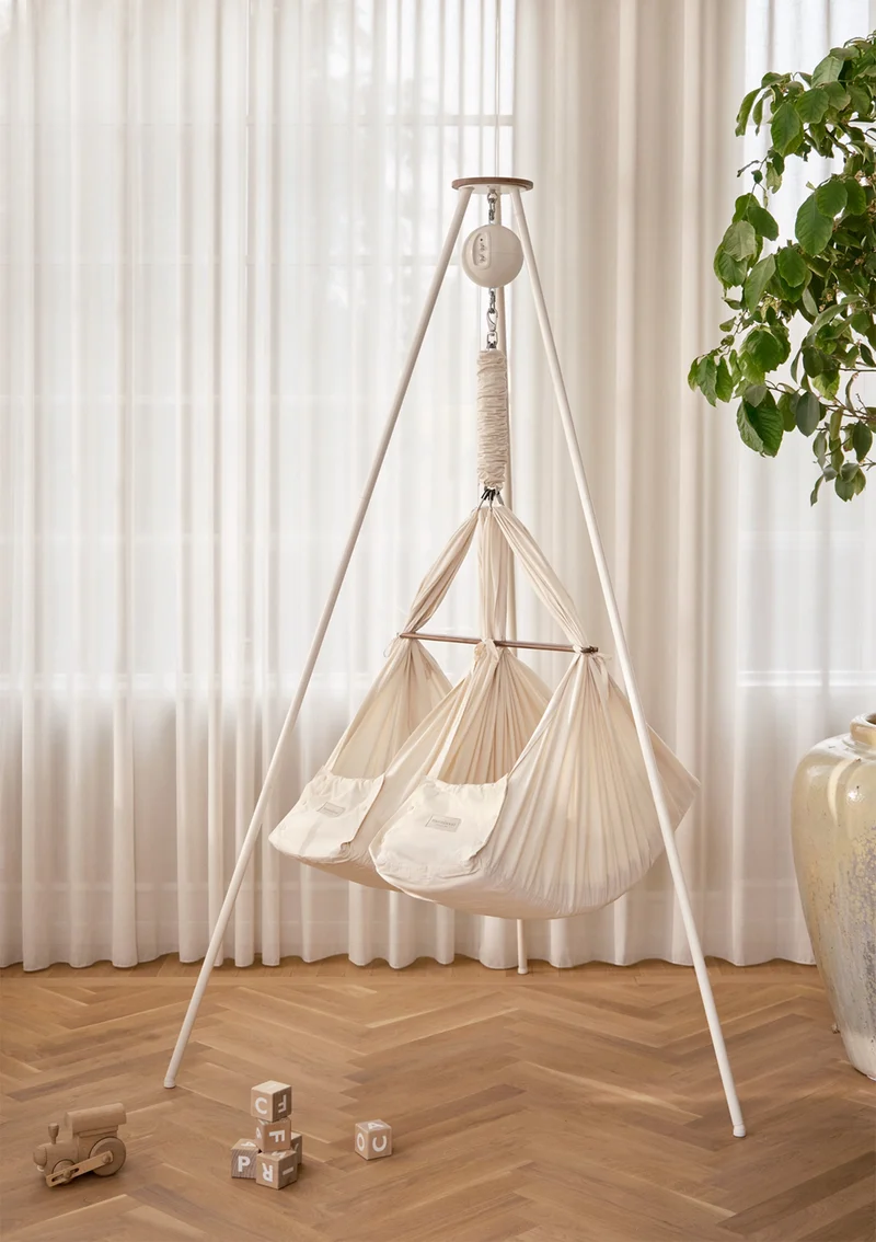 Zwillings-Federwiegen-Set 'Classic' Natur