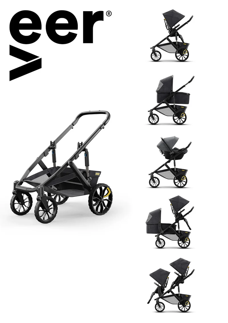 &Roll Kinderwagengestell dunkelgrau / schwarz