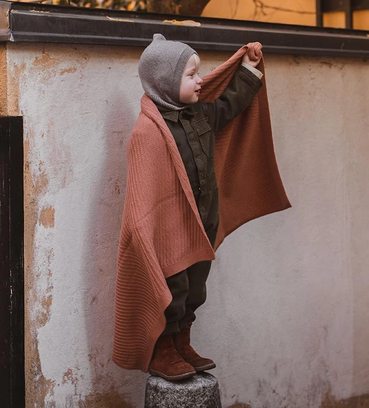 Merino Mütze Balaclava 'Eddy' terracotta