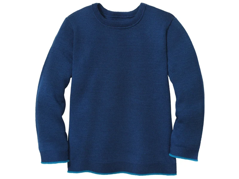 Disana 100% Wolle Kinder Strickpullover marine 98/104