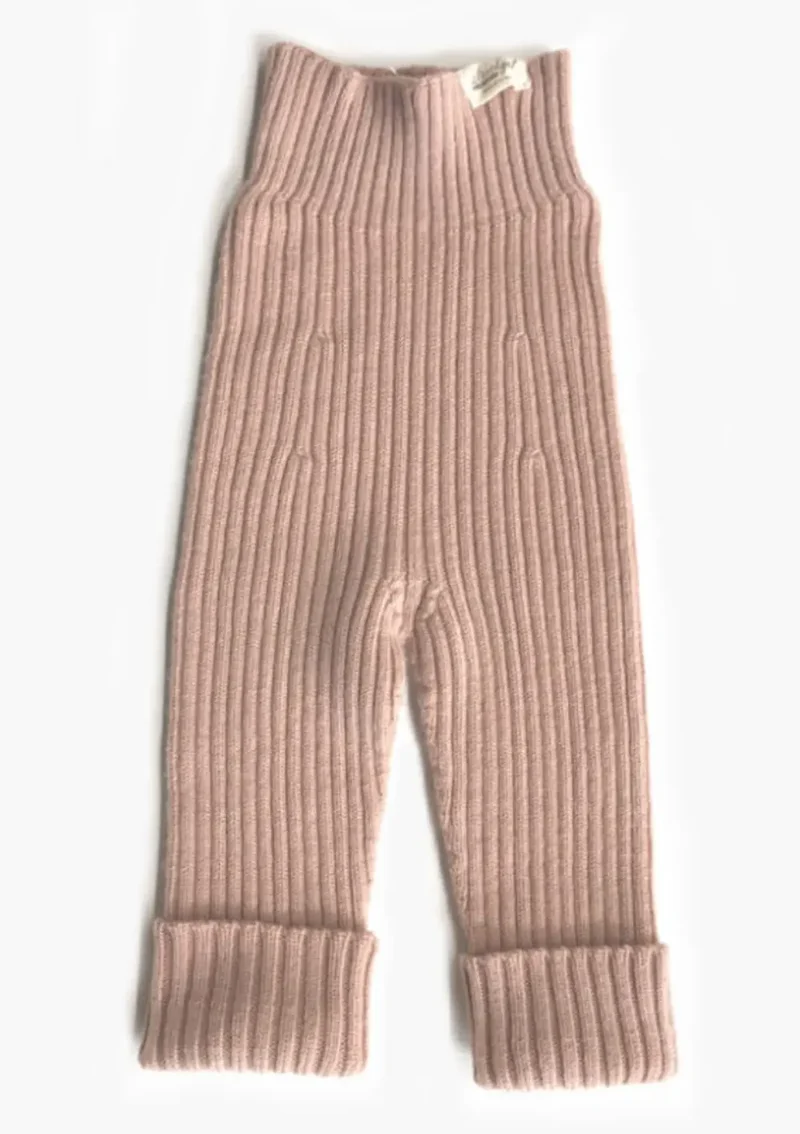 Merino Babyleggings zum Mitwachsen Puder