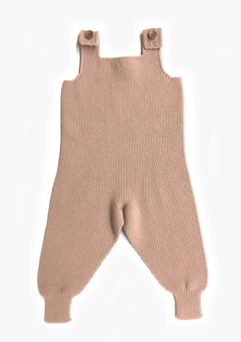 Merino Babystrampler Reiskornoptik Puder