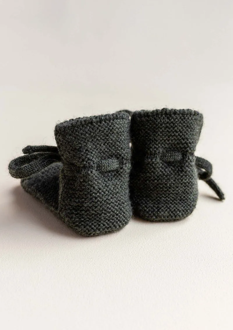 Merino Baby Booties Pine