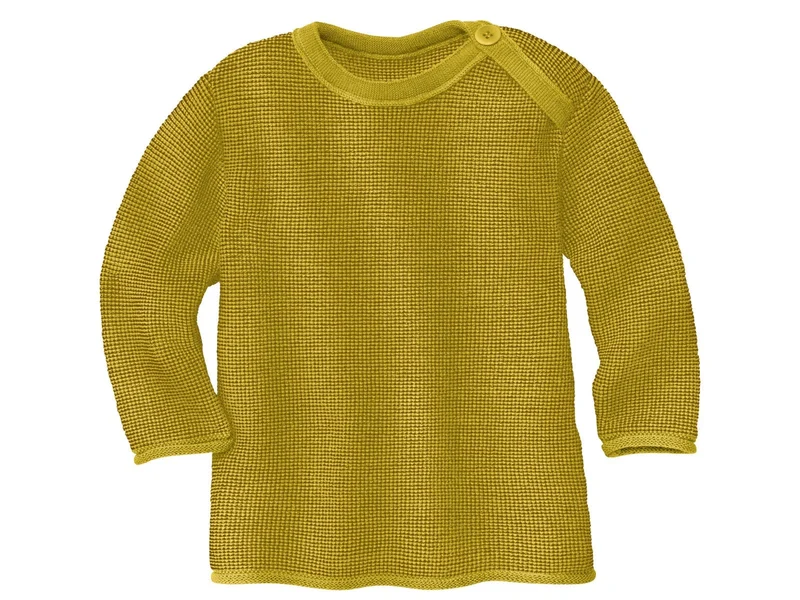 Disana 100% Wolle Pullover melange-curry-gold 74/80