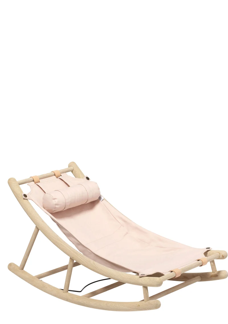 Kleinkind-Wippe 'Wood' Eiche/rosa