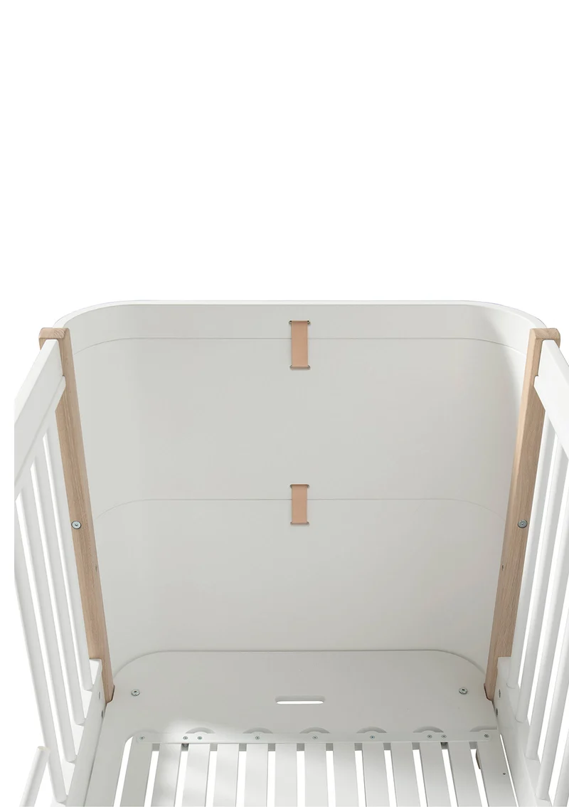 Babybett 'Wood Mini+' Weiß / Eiche 122-162 x 68 cm