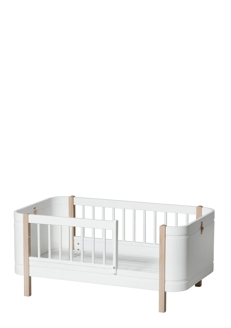 Babybett 'Wood Mini+' Weiß / Eiche 122-162 x 68 cm