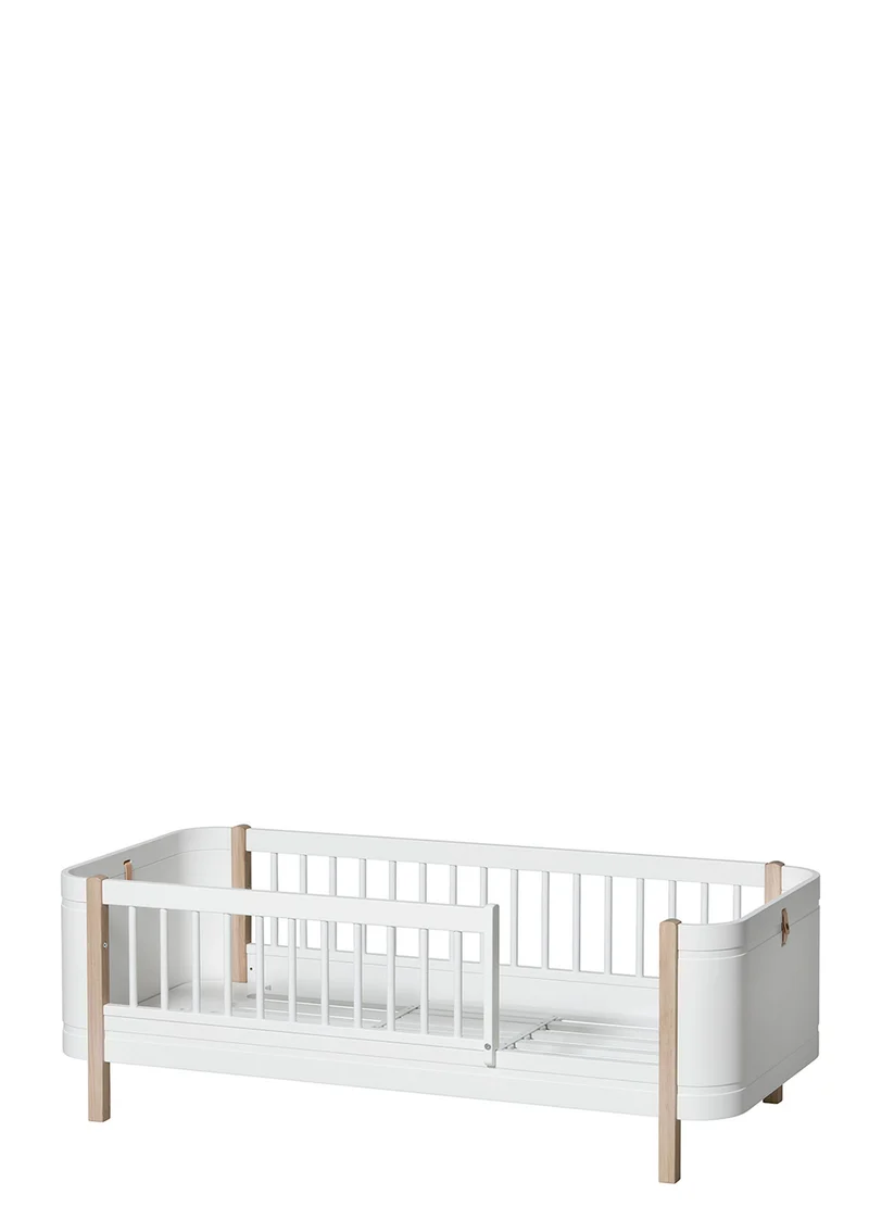 Babybett 'Wood Mini+' Weiß / Eiche 122-162 x 68 cm