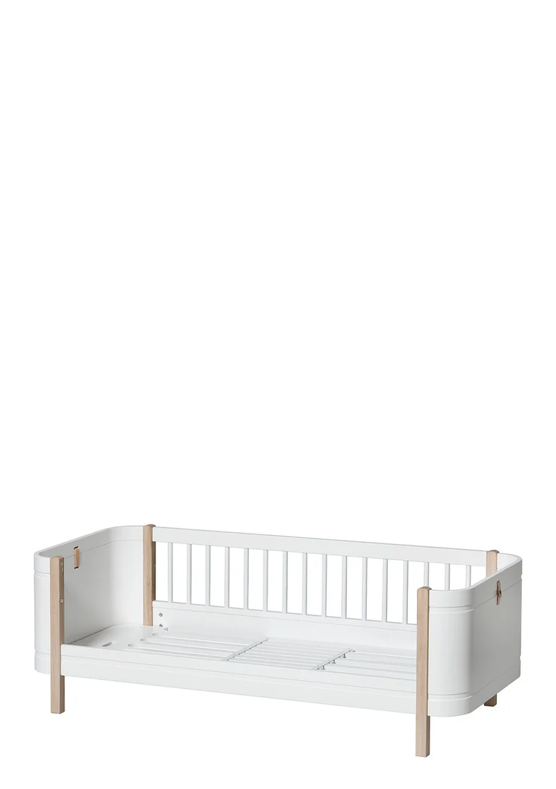 Babybett 'Wood Mini+' Weiß / Eiche 122-162 x 68 cm