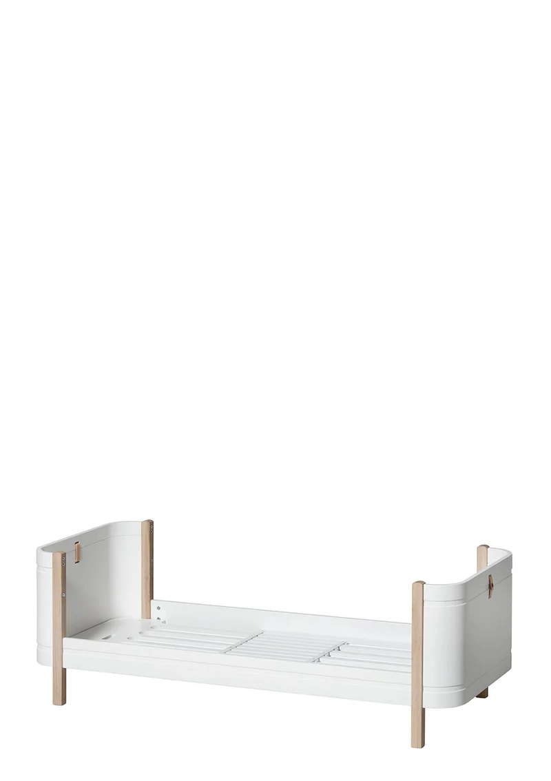 Babybett 'Wood Mini+' Weiß / Eiche 122-162 x 68 cm