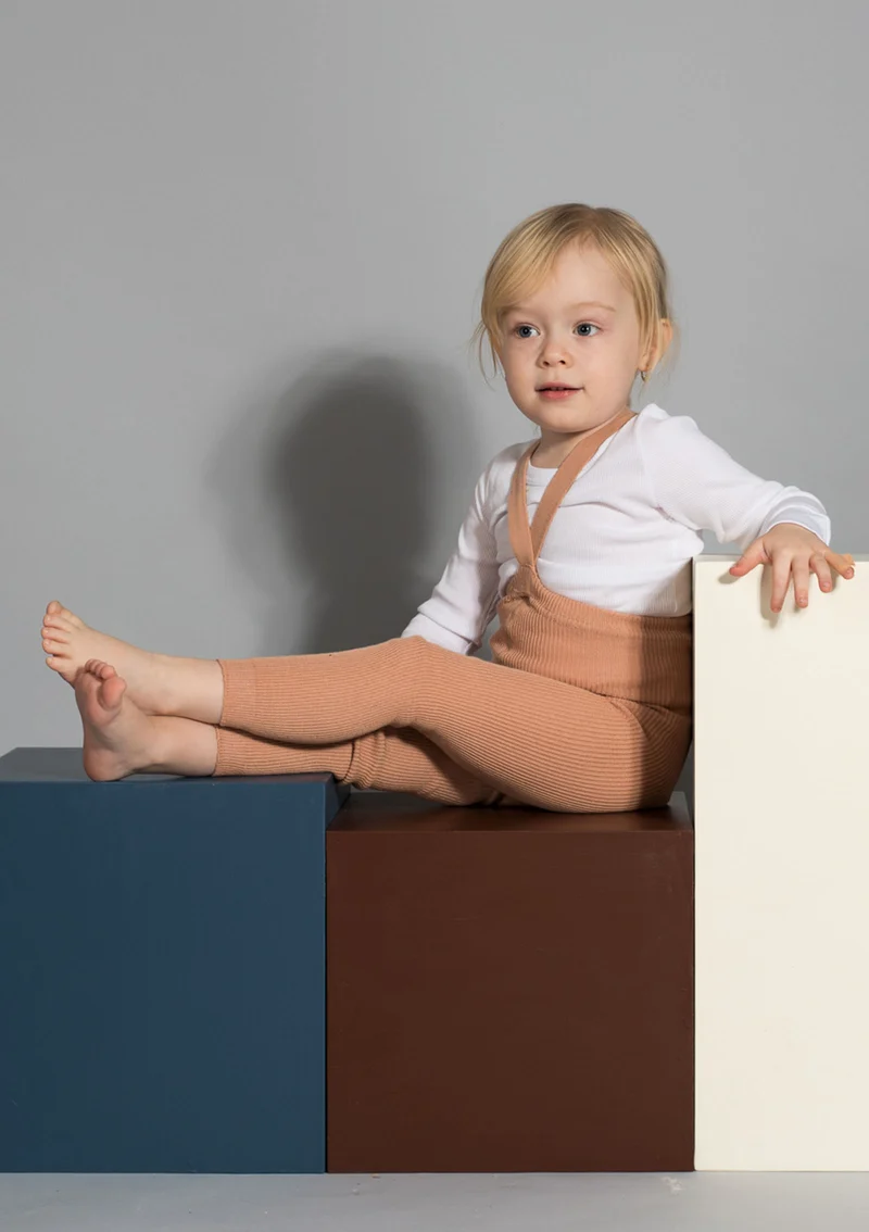Strumpfhose mit Trägern ohne Fuß light brown