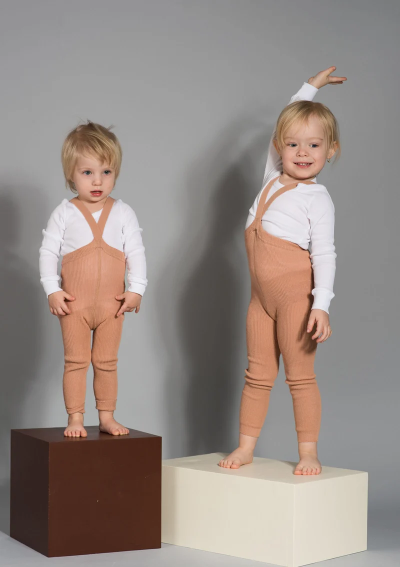 Strumpfhose mit Trägern ohne Fuß light brown
