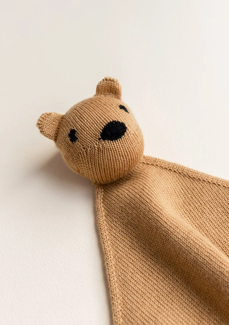 Merino Schmusetuch 'Teddy Tokki' Ochre