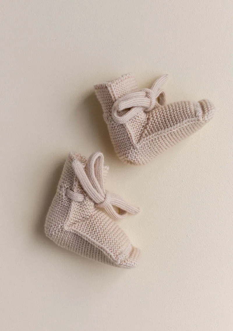 Merino Baby Booties oat