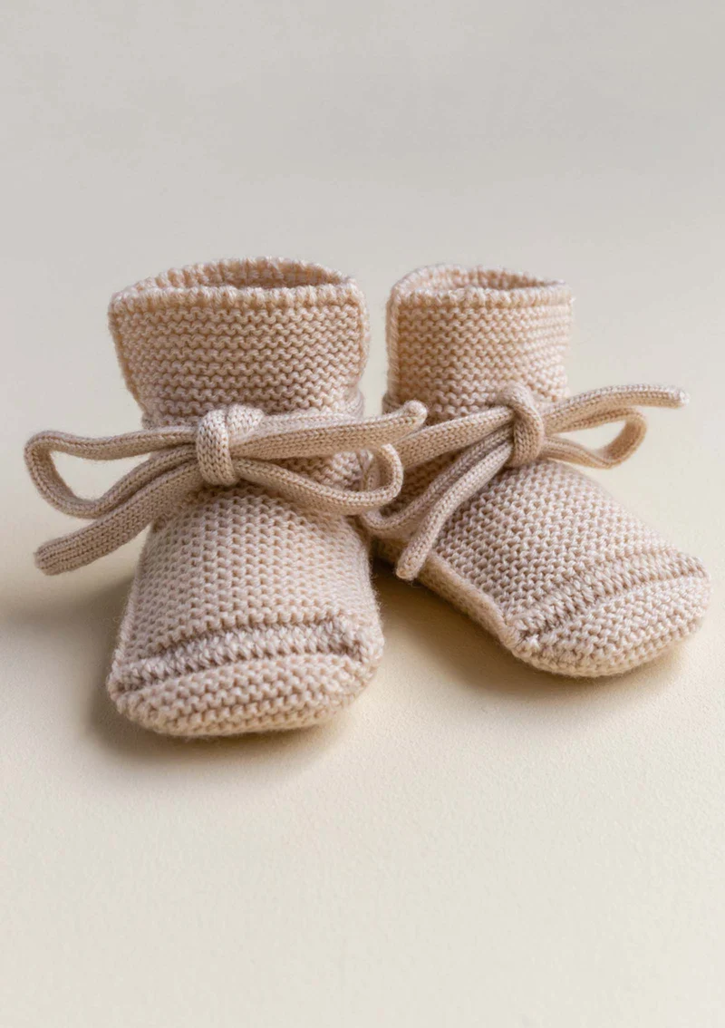 Merino Baby Booties oat