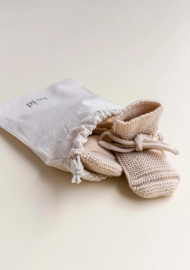 Merino Baby Booties oat