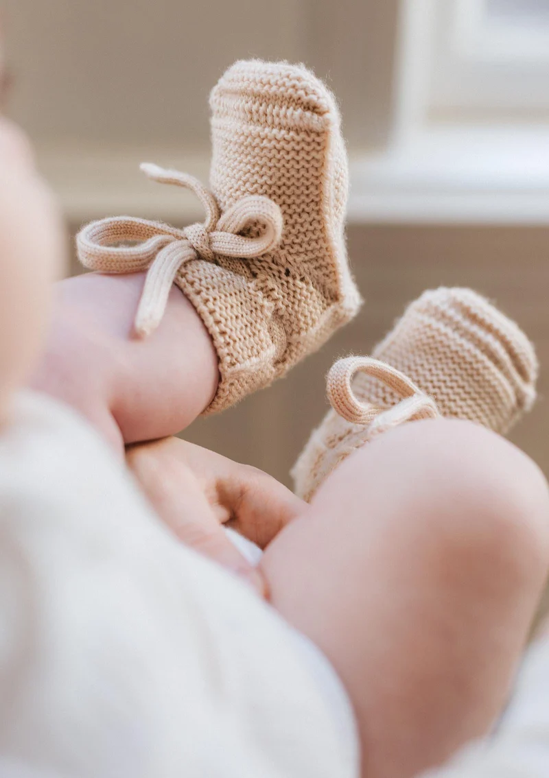 Merino Baby Booties oat