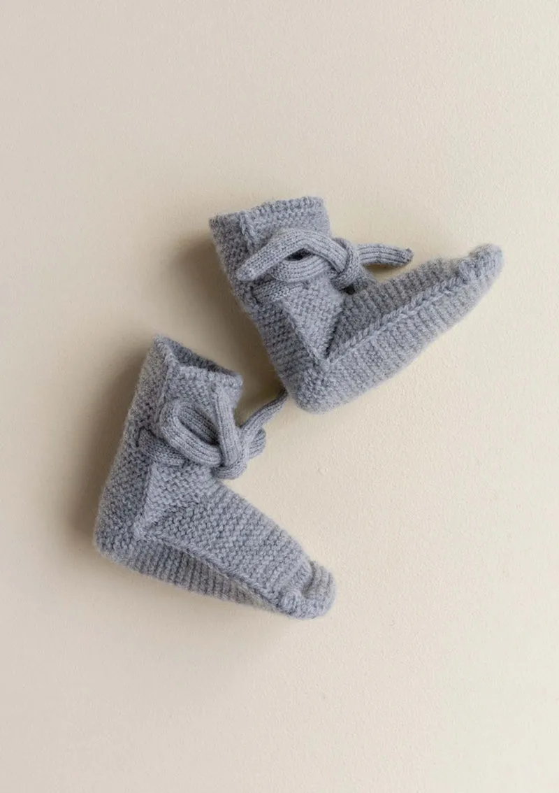 Merino Baby Booties Grey Melange