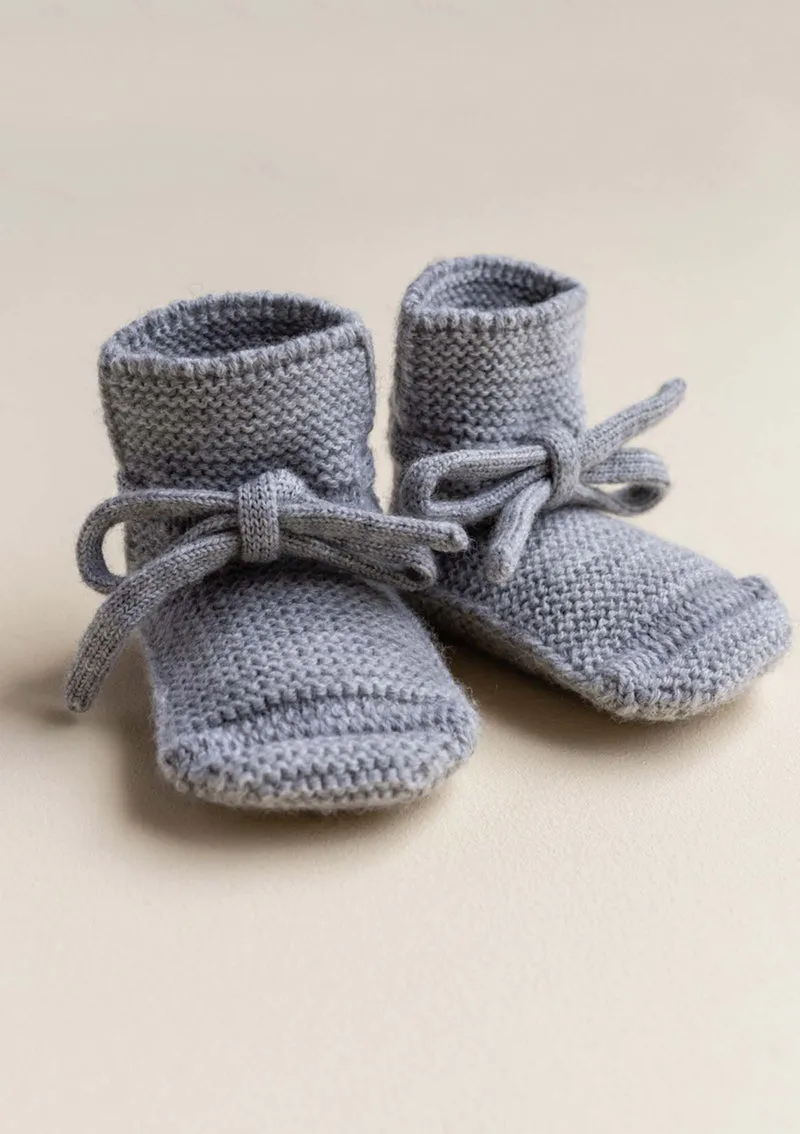 Merino Baby Booties Grey Melange