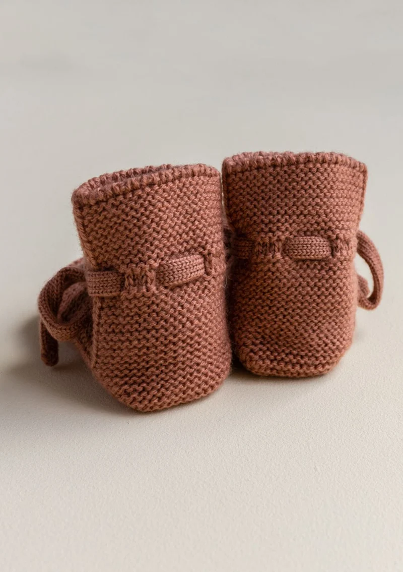 Merino Baby Booties Brick