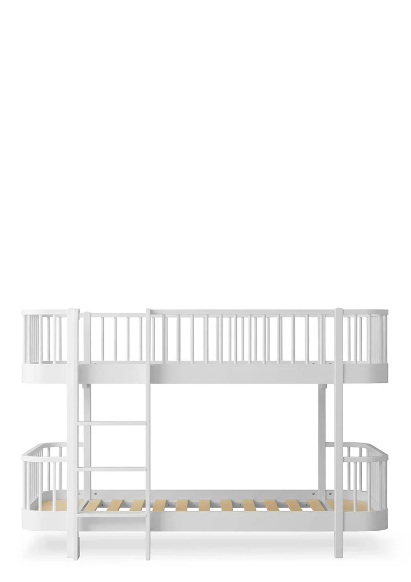 halbhohes Etagenbett 'Wood Original' Weiss 200 x 90 cm