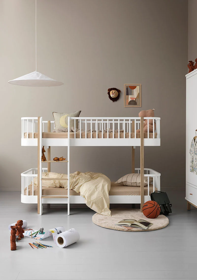 halbhohes Etagenbett 'Wood Original' Weiss 200 x 90 cm