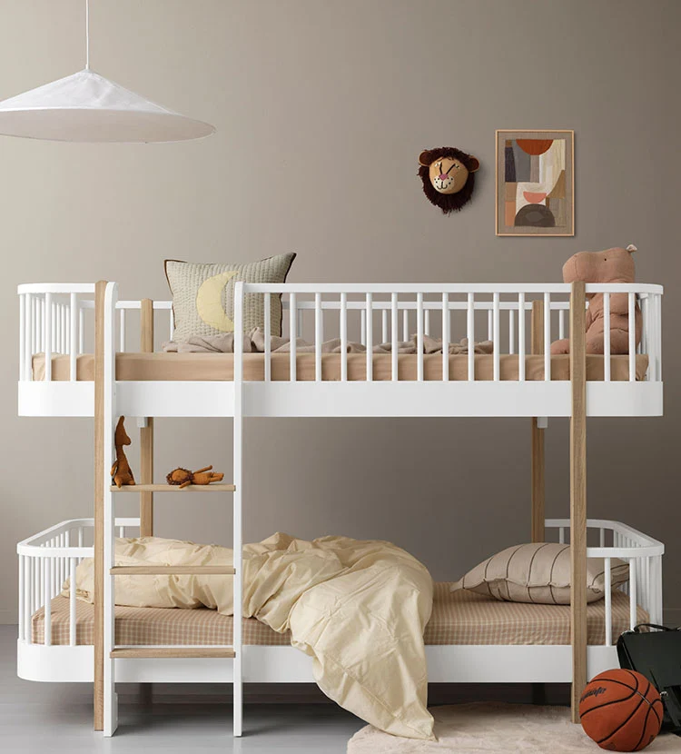 halbhohes Etagenbett 'Wood Original' Weiss 200 x 90 cm