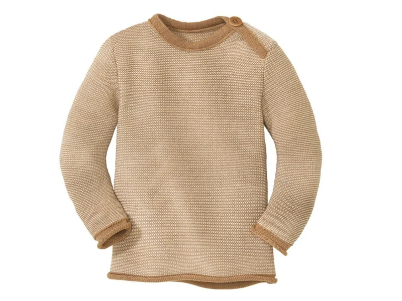 Disana 100% Wolle Pullover melange-karamell-natur 86/92
