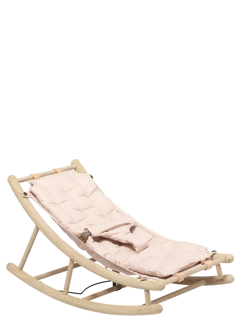 Baby- & Kleinkind-Wippe 'Wood' Eiche/rosa