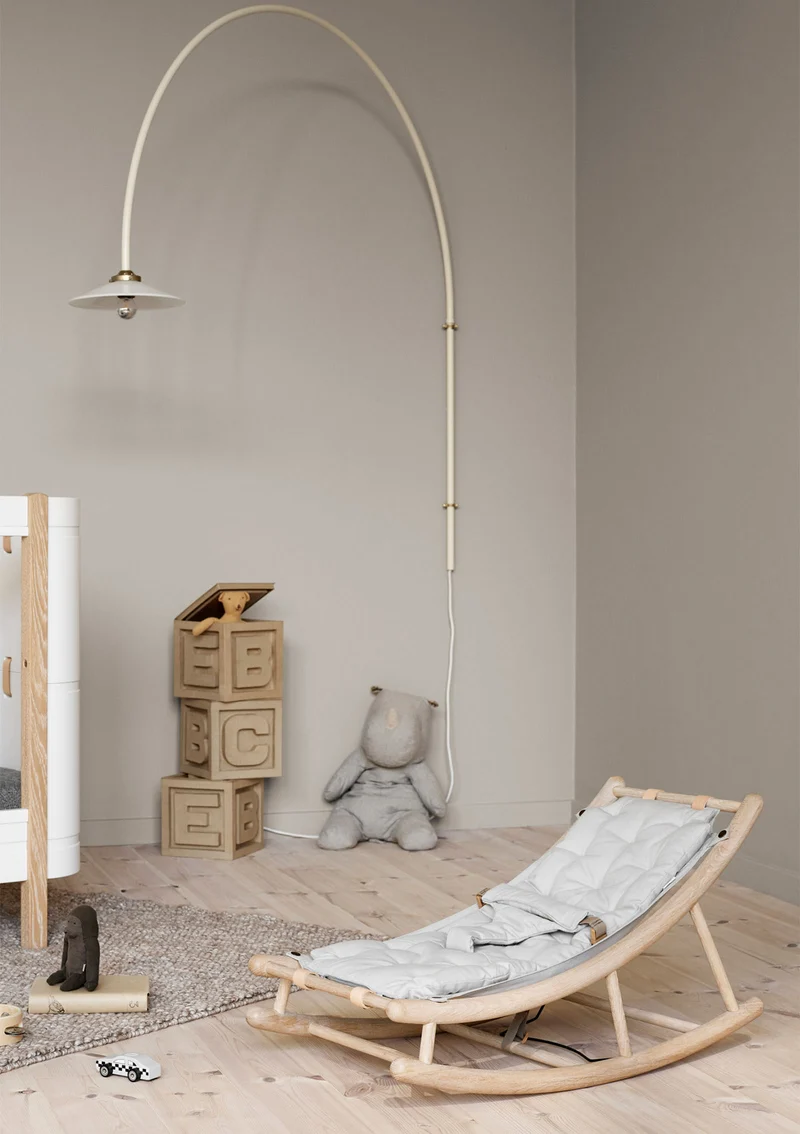Baby- & Kleinkind-Wippe 'Wood' Eiche/grau