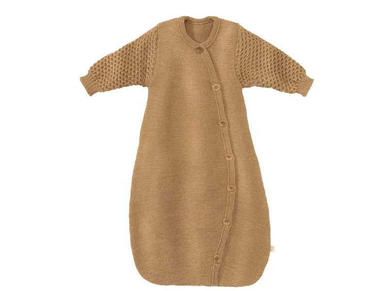 Disana 100% Wolle Baby-Langarm-Schlafsack karamell Gr.1 (ca 60 cm)