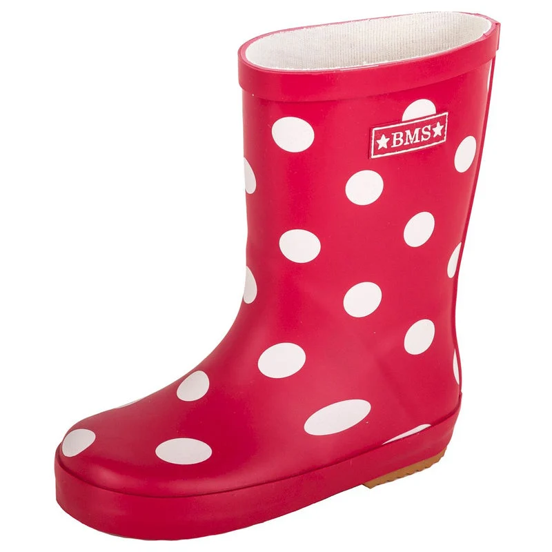 BMS Gummistiefel Naturkautschuk Punkte rot 25