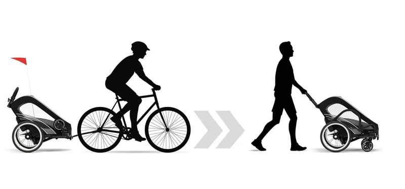 Fahrradanhänger 'ZENO Bike' Silver Pink