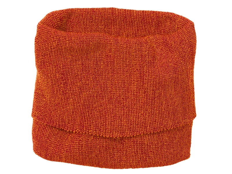 Disana Kinder 100% Bio-Merinowolle Schlauch-Schal melange-orange-bordeaux für Kinder