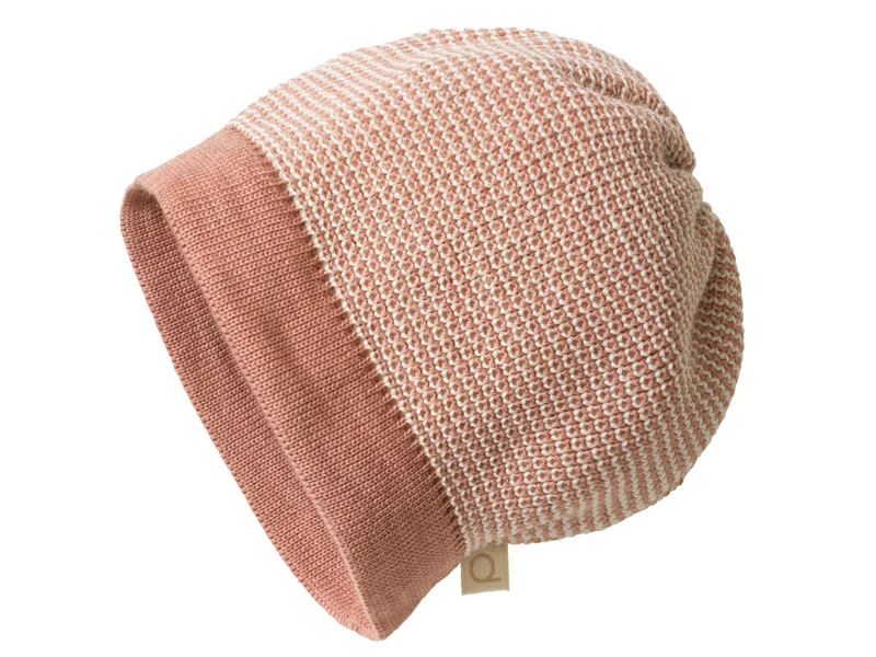 Disana Beanie Kindermütze 100% Bio-Merinowolle melange-rosé Größe1: 42-46 cm Kopfumfang
